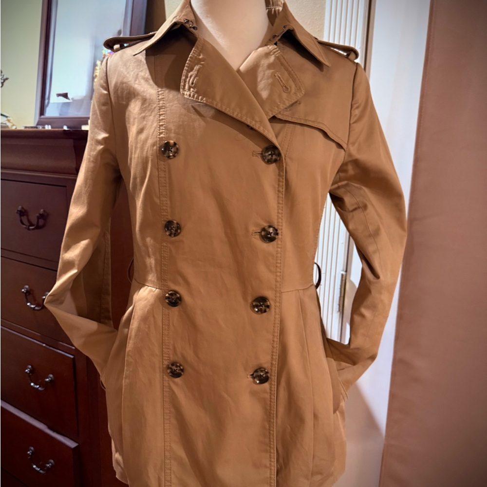 Banana Republic Tan Double-Breasted Trench Coat